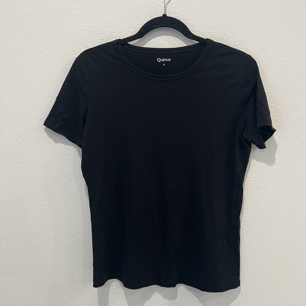 Quince Women Cotton Modal Scoop Neck Tee Black S